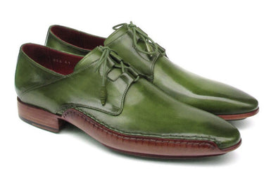 Paul Parkman Men's Hand-Painted Ghillie Lacing Side Dress Shoes in Green