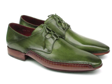 Paul Parkman Men's Hand-Painted Ghillie Lacing Side Dress Shoes in Green