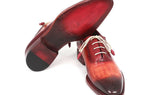 Paul Parkman Men's Hand-Painted Medallion Toe Oxfords in Reddish Camel