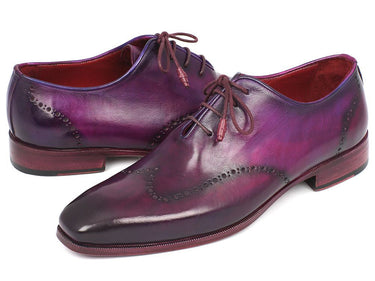 Paul Parkman Men's Hand-Painted Leather Wingtip Oxfords in Purple