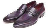 Paul Parkman Men's Handmade Leather Loafers in Purple