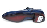Paul Parkman Men's Hand-Painted, Handmade Lace-Up Casual Shoes in Blue