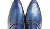Paul Parkman Men's Hand-Painted Leather Loafers in Navy