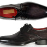 Paul Parkman Men's Hand-Painted Leather Derby Shoes in Anthracite Black