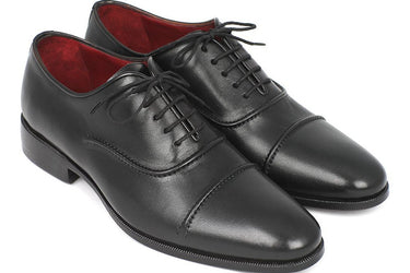 Paul Parkman Men's Hand-Painted Captoe Leather Oxfords in Black