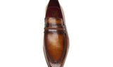 Paul Parkman Men's Handmade Leather Loafers in Brown
