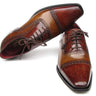 Paul Parkman Men's Hand-Painted Leather Captoe Oxfords in Camel & Red