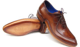 Paul Parkman Men's Side Handsewn Leather Split-toe Oxfords in Brown