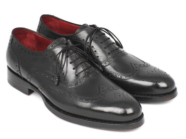 Paul Parkman Men's Goodyear Welted Wingtip Oxfords in Black