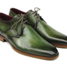 Paul Parkman Men's Hand-Painted Leather Derby Shoes in Green