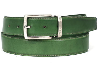 Paul Parkman Men's Hand-Painted Leather Belt in Green
