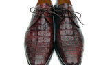 Paul Parkman Men's Croco-Embossed Leather Derby Shoes in Brown & Bordeaux