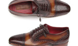 Paul Parkman Men's Hand-Painted Leather Captoe Oxfords in Brown