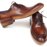 Paul Parkman Men's Side Handsewn Leather Split-toe Oxfords in Brown