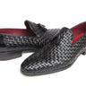 Paul Parkman Men's Leather Woven Tassel Loafers in Black