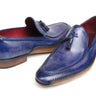 Paul Parkman Men's Hand-Painted Side Sewn Tassel Loafers in Blue & Purple