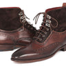 Paul Parkman Men's Suede & Leather Wingtip Boots in Brown in #color_