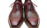 Paul Parkman Men's Goodyear Welted Wingtip Oxfords in Bordeaux & Camel