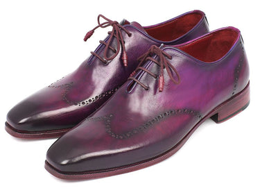 Paul Parkman Men's Hand-Painted Leather Wingtip Oxfords in Purple