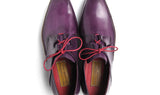 Paul Parkman Men's Ghillie Lacing Side Dress Shoes in Purple