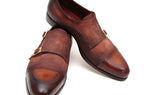 Paul Parkman Men's Suede Double Monkstraps in Antique Brown