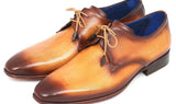 Paul Parkman Men's Hand-Painted Leather Derby Shoes in Brown & Camel