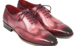 Paul Parkman Men's Hand-Painted Leather Wingtip Oxfords in Burgundy
