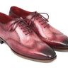 Paul Parkman Men's Hand-Painted Leather Wingtip Oxfords in Burgundy