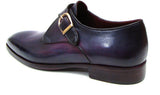 Paul Parkman Men's Leather Single Monkstraps in Purple