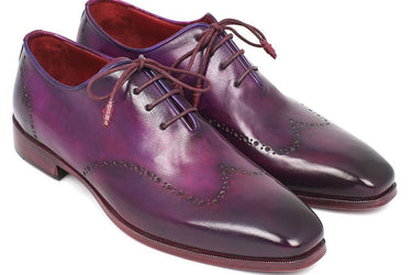 Paul Parkman Men's Hand-Painted Leather Wingtip Oxfords in Purple