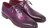 Paul Parkman Men's Hand-Painted Leather Wingtip Oxfords in Purple