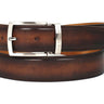 Paul Parkman Men's Hand-Painted Leather Belt in Brown and Camel