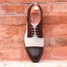 DapperFam Vero in Dark Brown / Ivory Men's Italian Leather & Italian Suede Derby in Dark Brown / Ivory