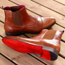 DapperFam Vesuvio in Med Brown / Dark Brown Men's Italian Leather Chelsea Multi Boot in Med Brown / Dark Brown