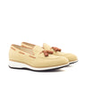 DapperFam Luciano in Sand / Cognac Men's Lux Suede & Italian Leather Loafer in Sand / Cognac #color_ Sand / Cognac