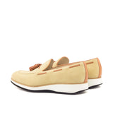 DapperFam Luciano in Sand / Cognac Men's Lux Suede & Italian Leather Loafer