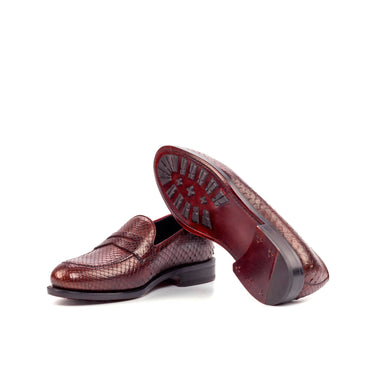DapperFam Luciano in Burgundy Men's Italian Leather & Exotic Python Loafer