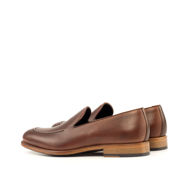 DapperFam Luciano in Med Brown / Dark Brown Men's Italian Leather & Pebble Grain Leather Loafer in #color_
