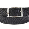 Paul Parkman Men's Woven Leather Belt in Black