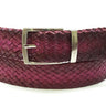 Paul Parkman Men's Woven Leather Belt in Purple