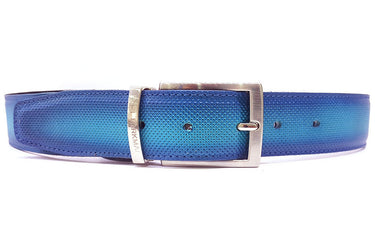 Paul Parkman Men's Perforated Leather Belt in Turquoise