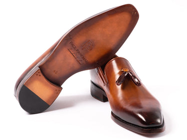 Paul Parkman Goodyear Welted Tassel Loafers in Brown