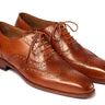 Paul Parkman Men's Hand-Painted Wingtip Oxfords in Mid Brown