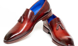 Paul Parkman Men's Tassel Loafer in Garnet Brown
