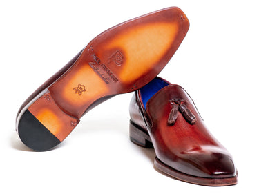 Paul Parkman Men's Tassel Loafer in Garnet Brown