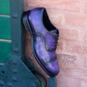 DapperFam Rafael in Purple Men's Hand-Painted Patina Oxford in Purple
