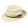 Bailey Ezra Vented Genuine Panama Fedora in Unbleached #color_ Unbleached