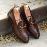 DapperFam Luciano in Cognac / Brown Men's Hand-Painted Patina Loafer in Cognac / Brown