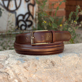 DapperFam Luxe Men's Venice in Dark Brown Painted Calf