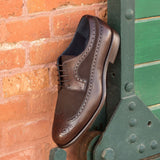 DapperFam Zephyr in Dark Brown / Brown Men's Italian Leather & Italian Suede Longwing Blucher
